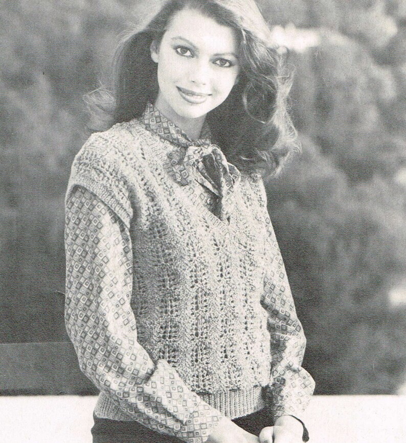 Womens Vintage Lacy Slip Over Knitting Pattern Retro 1980s - Etsy UK