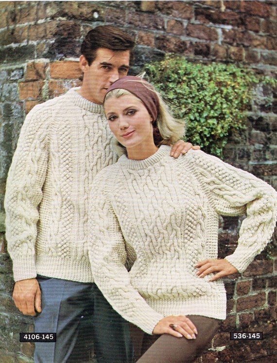 Knitting Patterns for Men & Women: Irish Fisherman Sweaters PDF