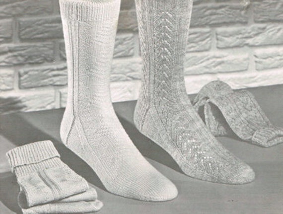 Vintage Sock Knitting Pattern for Men and Women Retro Socks | Etsy