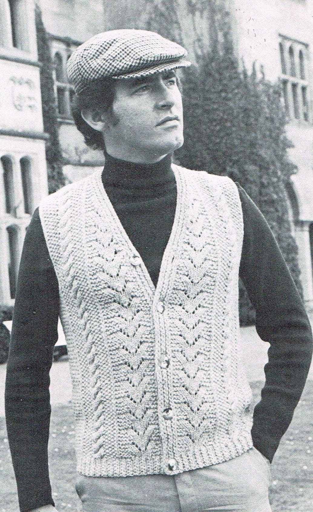 Vintage Knitting Pattern Men's Fitted Vest With Cables - Etsy UK