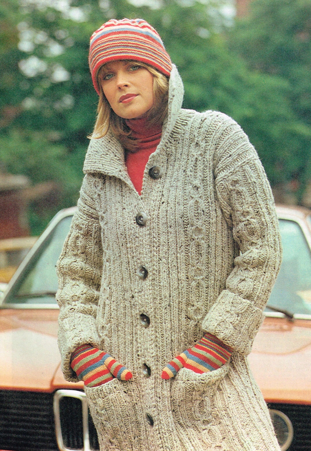 Vintage Knitting Patterns for Women Cable Knit Sweater Coat Retro Style  70's 1970s Instant PDF Download Retro Jacket -  Canada