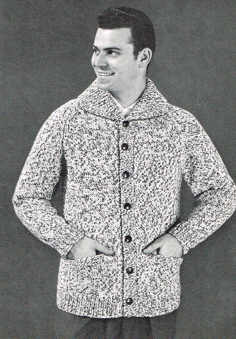 The Raglan Sweater Coat: Knitting Pattern for Men PDF Downloadable E ...