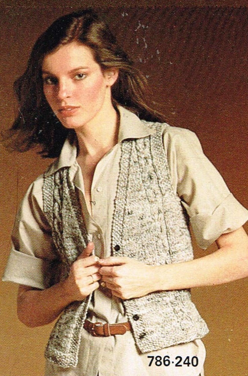Vintage Women's Knitting Pattern Fitted Vest with Button Etsy España