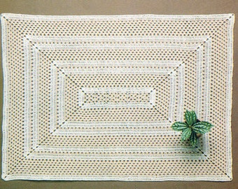 Vintage Crochet Pattern - Placemat - 80's crochet pattern - digital download PDF - retro - kitchen linens - kitchen decor