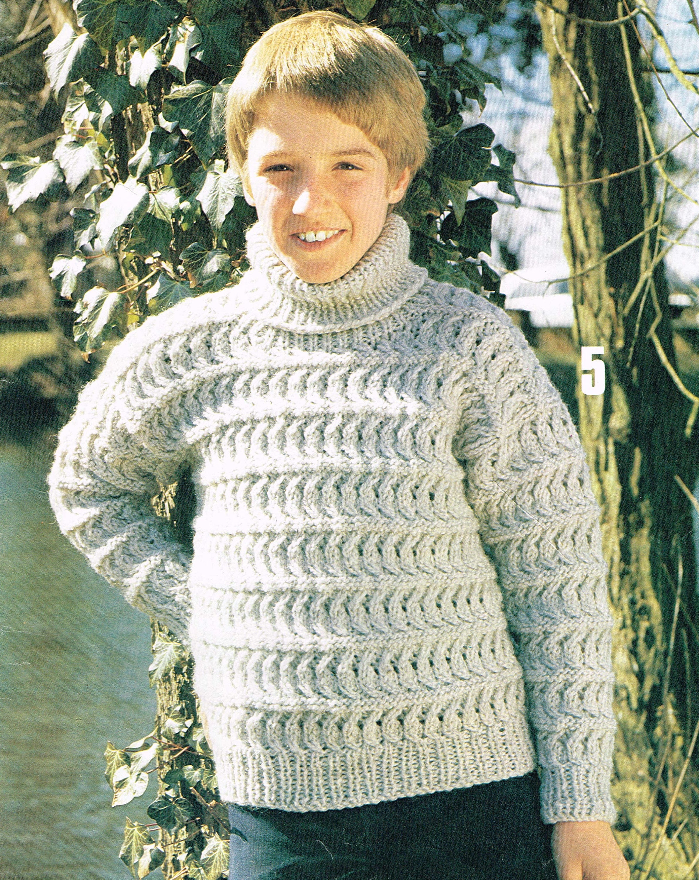 Vintage Child's Knitting Pattern Polo Sweater PDF - Etsy Canada