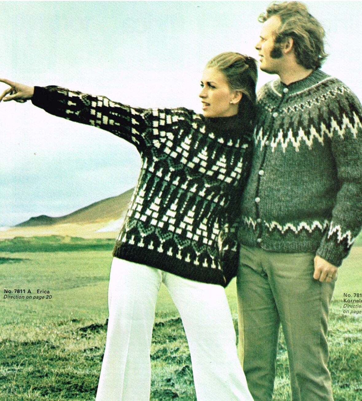 Vintage Knitting Pattern Retro Sweaters His and Hers Pullover or Cardigan Pattern PDF Instant download Icelandic Yarn