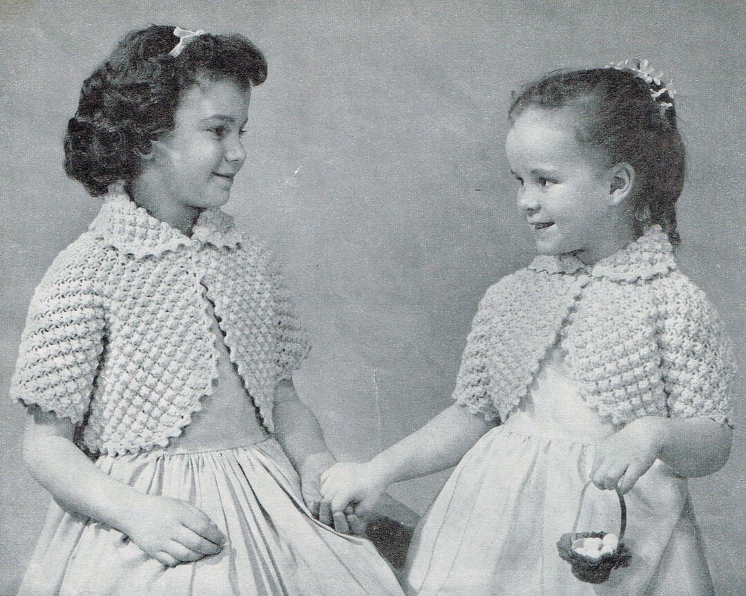 Popcorn Shrug for Girls Knitting Pattern PDF Downloadable Epattern