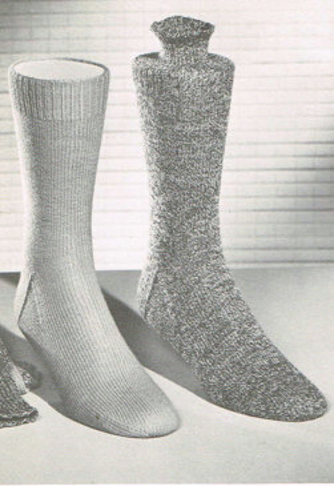 Vintage Sock Knitting Pattern for Men and Women Retro Socks Etsy