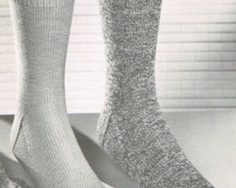 Vintage Sock Knitting Pattern for Men and Women - Retro Socks - PDF knitting pattern - Knitting patterns for women - - basic sock