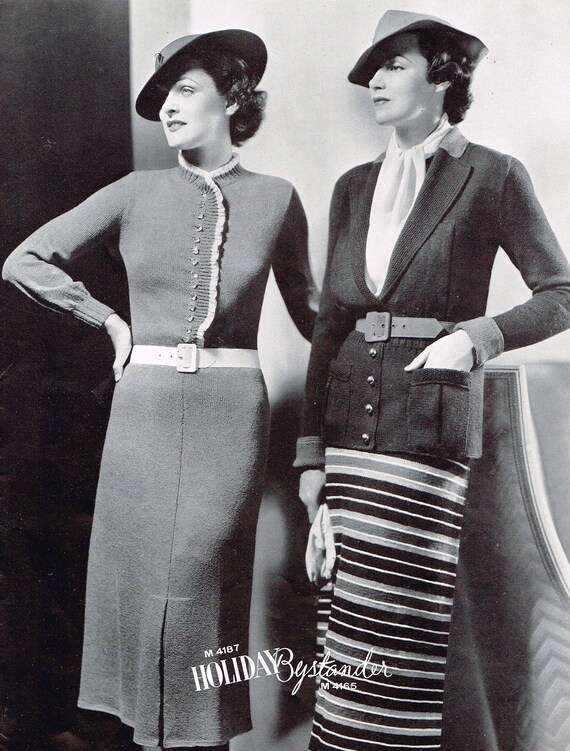 Patrones de punto de la d cada de 1930 Vestido de mujer y traje