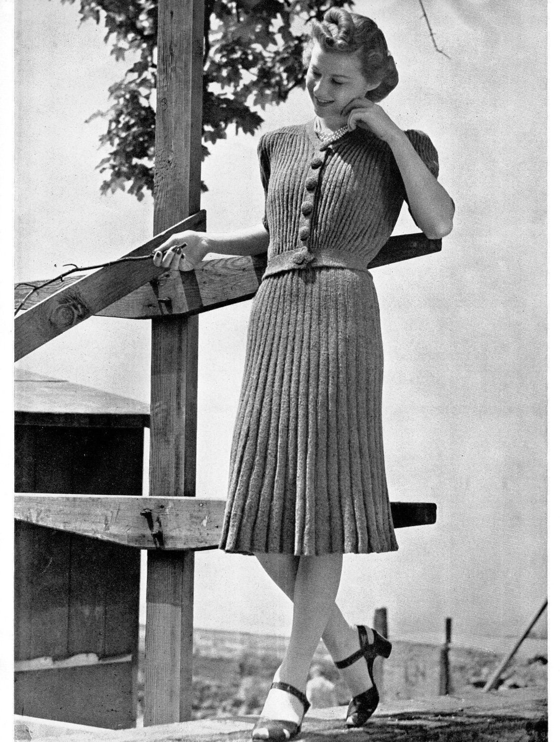 Vintage Women s Knitting Pattern 1930s Lumber Jacket and Skirt Instant Download PDF 30s Dress Etsy