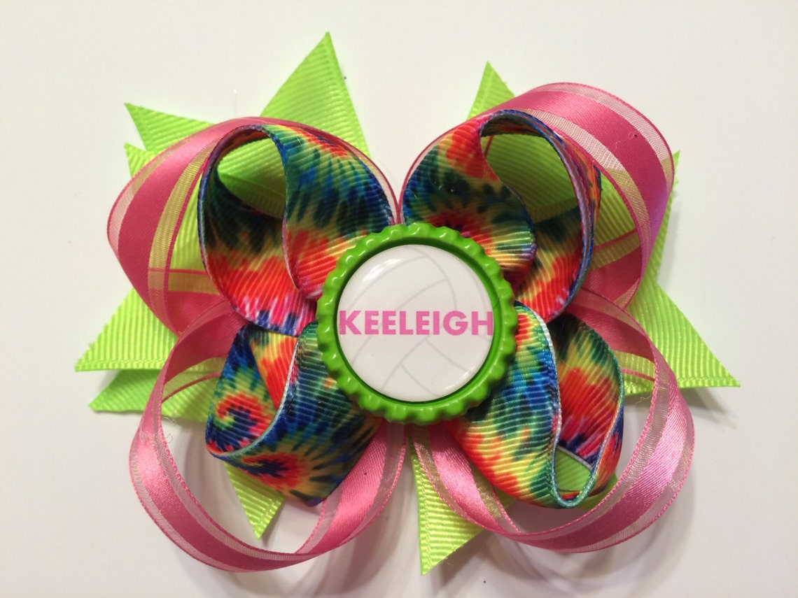 Personalized Volleyball Hair Bow Etsy