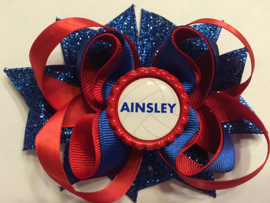Personalized Volleyball Hair Bow Etsy