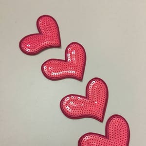 4 pezzi di toppa con paillettes a forma di cuore, toppa con paillettes, toppa con paillettes per cappotti, magliette, toppe decorative per costumi