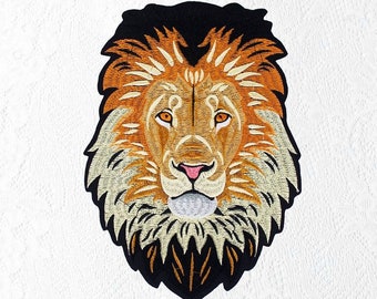 Lion Embroidery Iron on Applique Patch,Embroidered Lion Head Patch Supplies for Coat,T-Shirt,Jeans Decorative Iron on Applique Patches