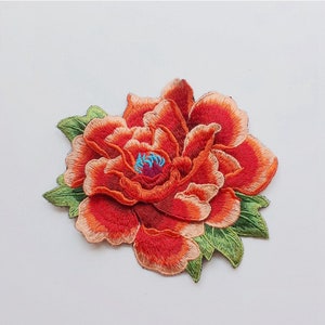 Delicate Embroidered Red Floral Applique Patches,Vintage Flower Patches for Clothing or Dress Decorative Embroidery Appliques (8 Colors)