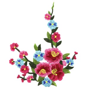 Delicate Embroidered Flower Applique Patch,Vintage Floral Supplies Patch for Clothing or Dress,Decorations Embroidery Flower Appliques