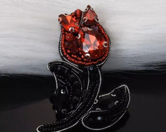 Delicate Embroidery Beaded Flower Applique Patch,Rhinestone Rose Patch Supplies for Coat,T-Shirt,Costume Decorative Applique Patches