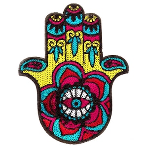 Colorful Hand Sequined Applique Patch,Sequins Eye Patch Supplies for Coat,T-Shirt,Jeans Decorative Iron on Appliques Patches