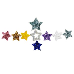 9 Pieces Colorful Star Iron on Sequined Applique Patch,Paillette Patch,Sequins Stars Patch Supplies for Coat,T-Shirt,Costume Applique Patch