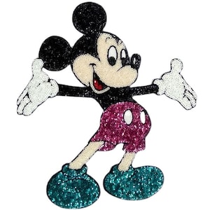 Mickey Sequined Iron on Applique Patch,Paillette Patch,Sequins Cartoon Patch Supplies for Coat,T-Shirt,Jeans Decorative Appliques Patches