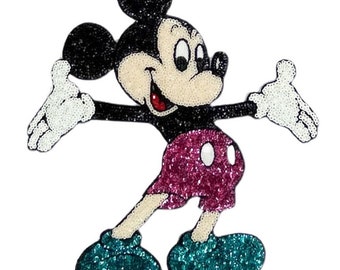 Mickey Sequined Iron on Applique Patch,Paillette Patch,Sequins Cartoon Patch Supplies for Coat,T-Shirt,Jeans Decorative Appliques Patches