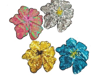 Delicate 3D Beaded Flower Sequined Applique Patch,Sequin Floral Sequins Patch Supplies for T-Shirt,Jeans,Dress Decorative Appliques Patches