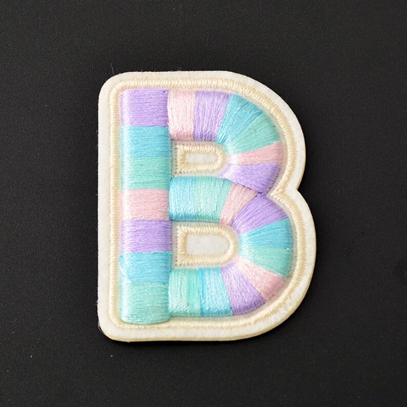 Sticker Colorful Embroidered Letter Applique Patchembroidery - Etsy