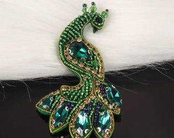 Peacock Embroidery Beaded Applique Patch,Rhinestone Peacock Patch Supplies for Coat,T-Shirt,Costume Decorative Applique Patches