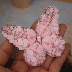 Delicate Embroidery Beaded Butterfly Sequined Applique Patch,Rhinestone Patch Supplies for Coat,T-Shirt,Costume Decorative Appliques Patches