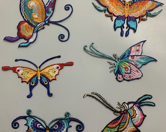 Various Butterfly Embroidered Iron On Applique Patch,Embroidery Butterfly Patch for Clothing or Dress Embroidery Iron on Applique Patches