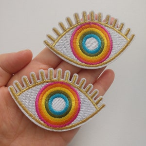 A Pair of Eye Embroidered Iron On Applique Patch,Embroidery Eyes Patch for T-shirt,Coat or Jeans Decorative Embroidery Appliques Patches