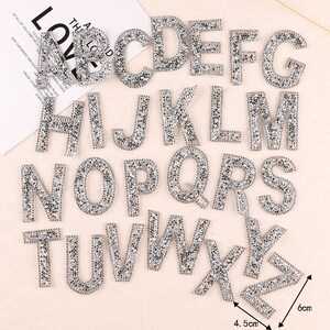 A Set of (26 Pieces) Diamond Letters Embroidery Iron on Applique Patch ...