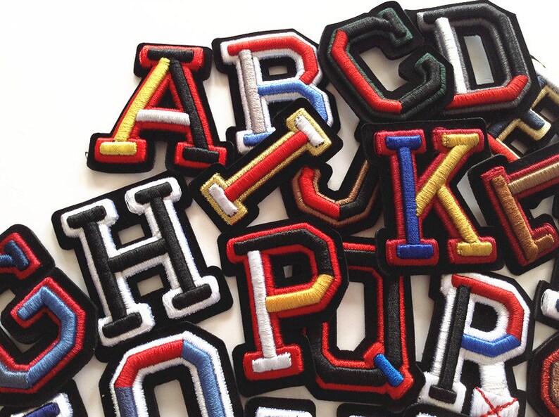Colorful Embroidered Letters Applique Patch,embroidery Name Letters ...