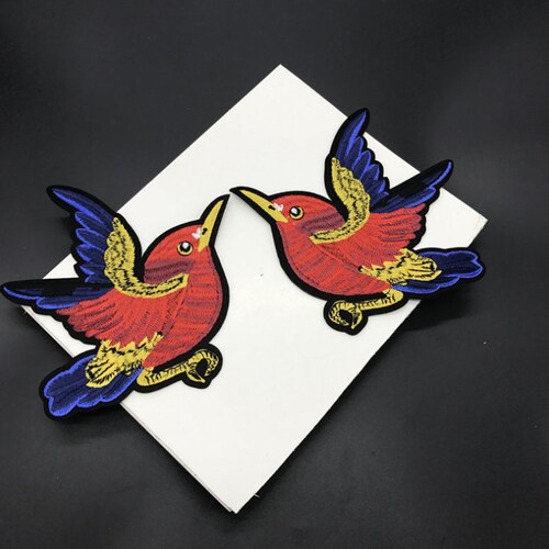 A Pair of Bird Iron on Embroidered Applique Patchbirds Patch - Etsy