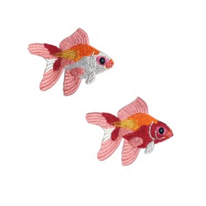 Cute Goldfish Embroidered Iron On Patch,Embroidery Fishes Patches for T-shirt,Coat or Jeans,Decorative Embroidery Iron On Patches