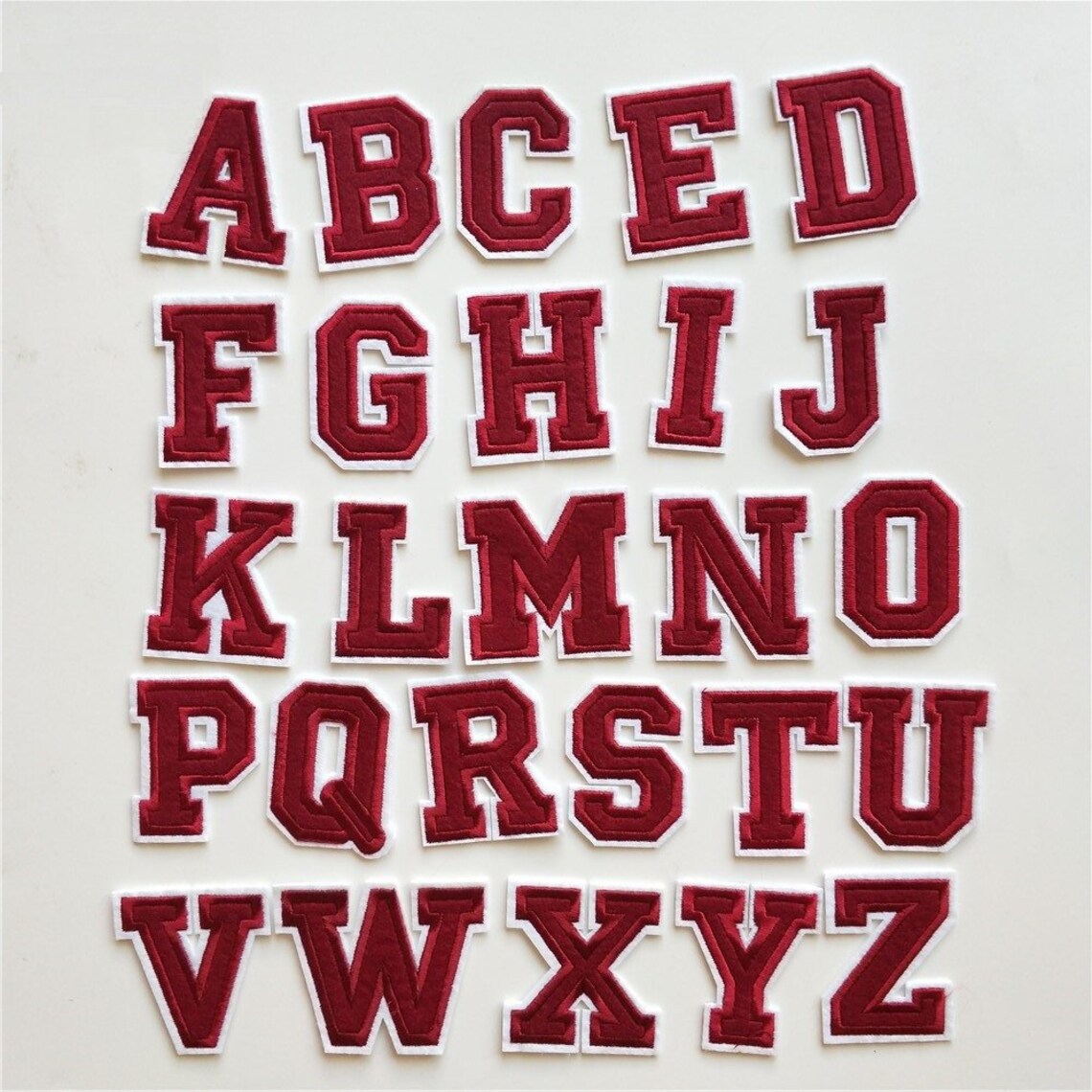 Red Embroidered Iron on Letters Applique Patchiron on Name - Etsy