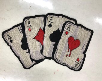 Delicate Playing Card Embroidery Iron On Applique Patch,Embroideried Patch Supplies for Coat,T-Shirt,Jeans,Decorative Iron on Patches
