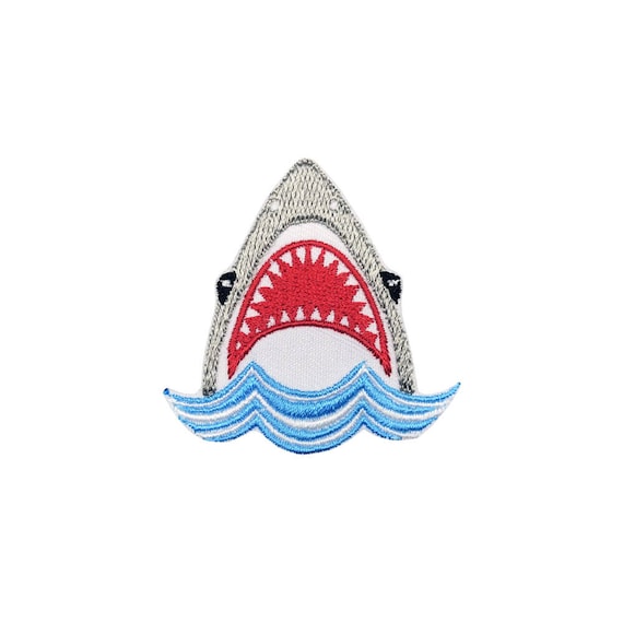Shark Teeth Iron-On Patches - Set Of 2 Embroidered Appliques For Sneakers & Jackets