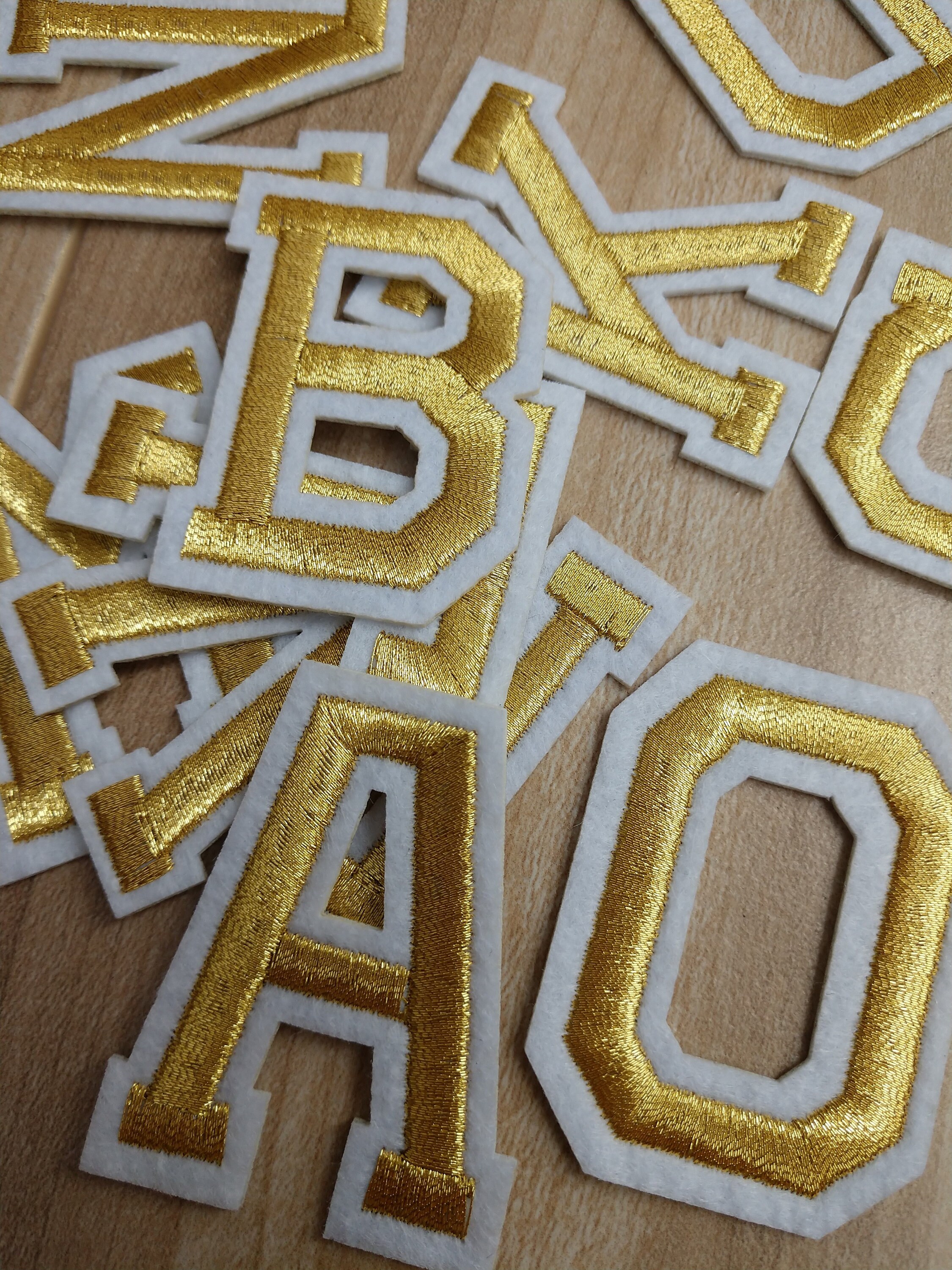 Gold Embroidered Iron on Letters Applique Patchiron on Name - Etsy