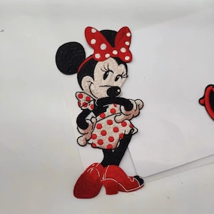 Delicate Cartoon Embroidery Applique Patch,Embroidered Minnie Patch Supplies for Coat,T-Shirt,Jeans,Decorative Appliques Patches