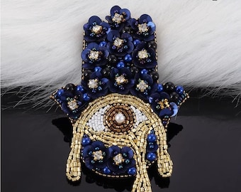 Delicate Embroidery Beaded Eye Sequined Applique Patch,Rhinestone Eyes Patch Supplies for Coat,T-Shirt,Costume Decorative Appliques Patch