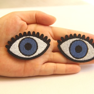 A Pair of Eye Embroidered Iron On Applique Patch,Embroidery Eyes Patch for T-shirt,Coat or Jeans Decorative Embroidery Appliques Patches