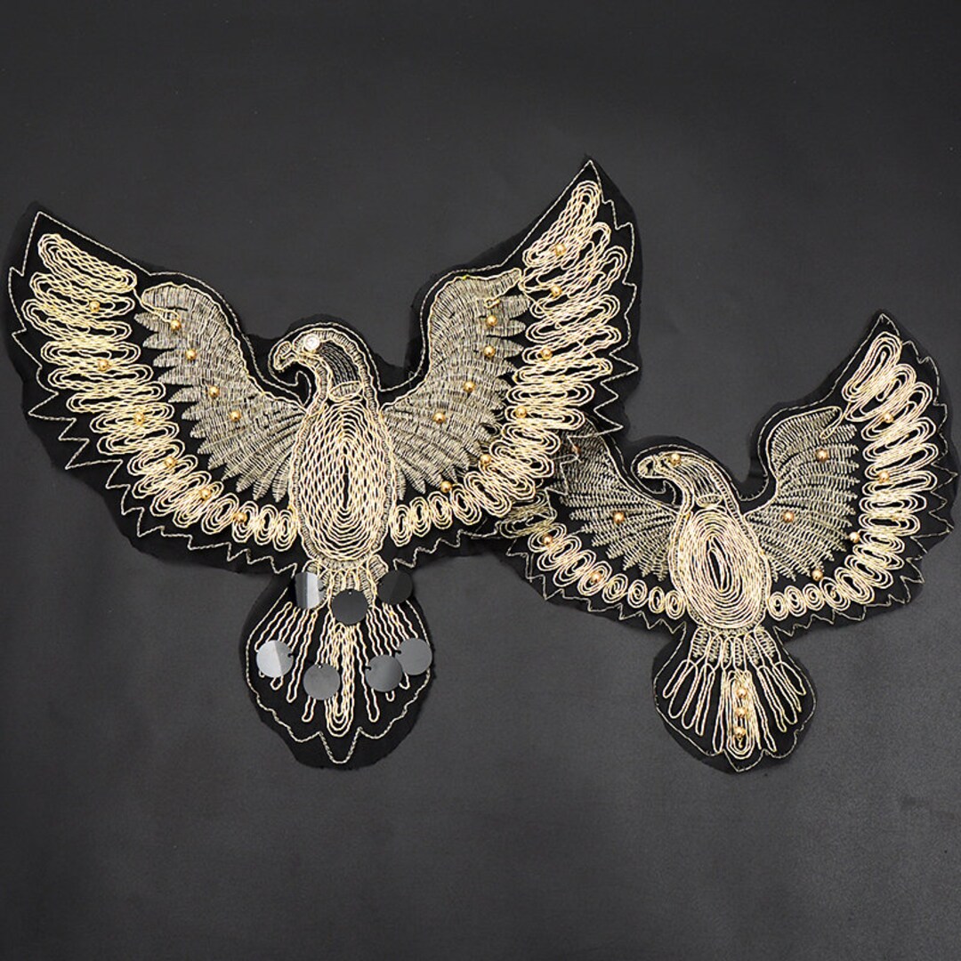 Flying Eagle Beaded Sequined Applique Patch,paillette Patch,sequins