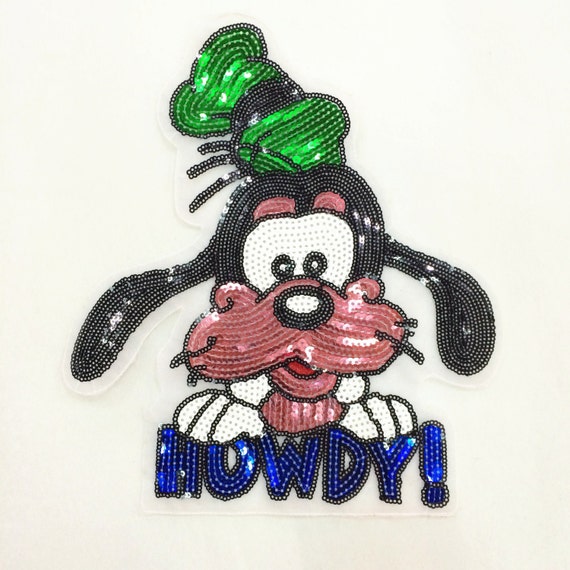 Goofy dog Sequined Applique Patch,Paillette Patch,Sequins Patch Supplies for Coat,T-Shirt,Costume Decoration