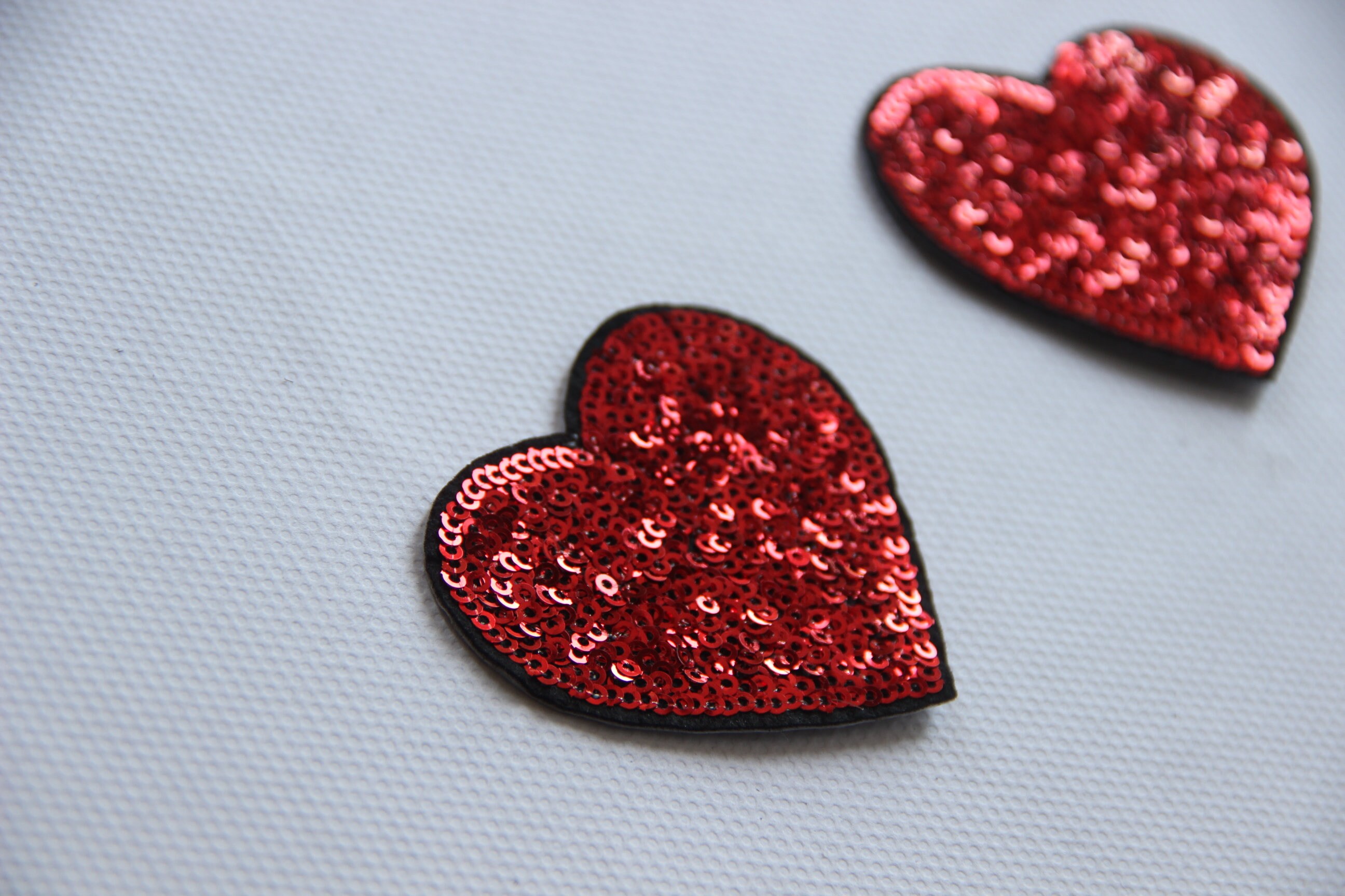Applicazioni Tessuto Glitter Toppe Ricamate A Cuore Con Paillettes