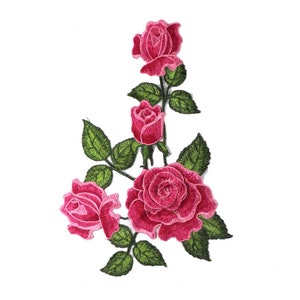 Delicate Embroidered Pink Flower Applique Patch,Vintage Floral Supplies Patch for Clothing or Dress Embroidery Flower Appliques (8 colors)