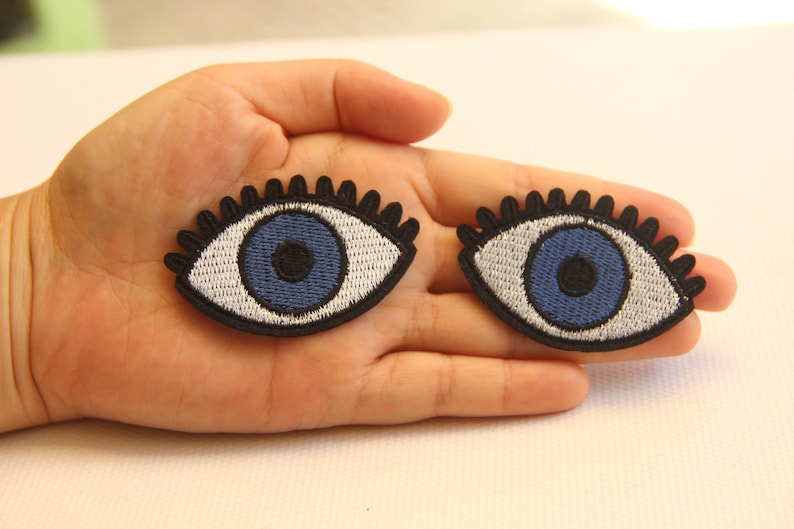 A Pair of Eye Embroidered Iron On Applique PatchEmbroidery Etsy