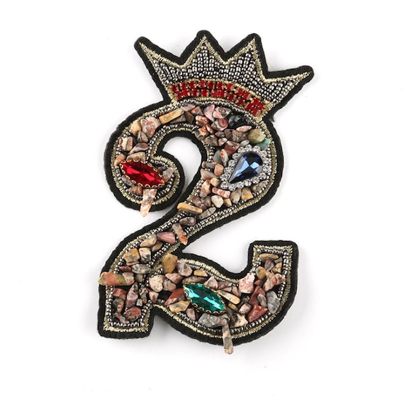 Diamond Number Embroidery Sequined Iron on Applique Patch,rhinestone Numbers  Supplies for Coat,t-shirt,clothing Iron on Appliques Patches 