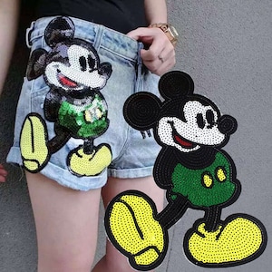 Cartoon Mickey Pailletten Applikation Patch, Paillette Patch, Pailletten Patch Lieferungen für Mantel, T-Shirt, Kostüm Dekoration